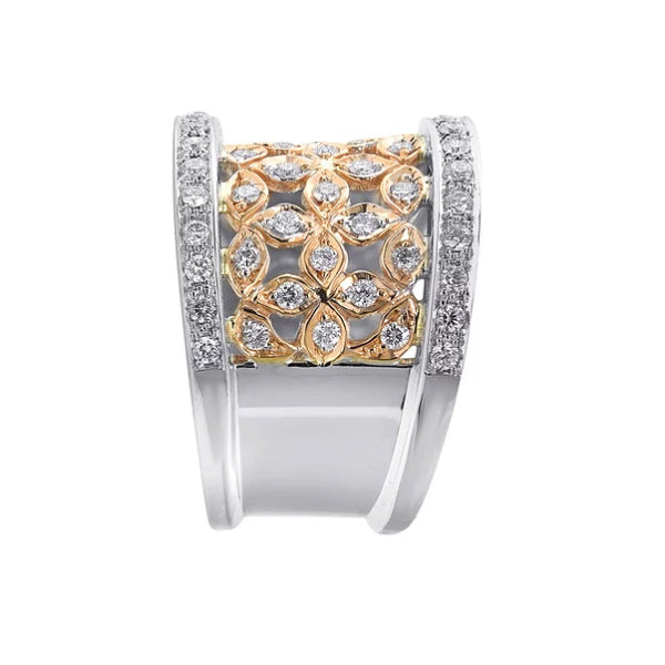 18KT Diamond Ring White and Rose Gold