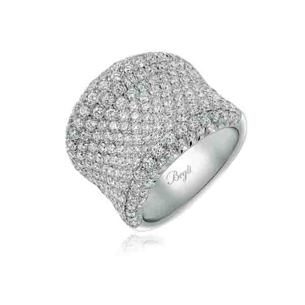 18KT White Gold Saddle Ring