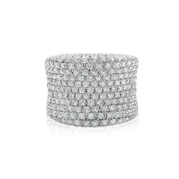 18KT White Gold Saddle Ring