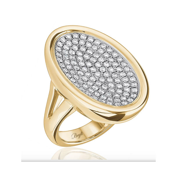 18kt Diamond Gold Ring Oval