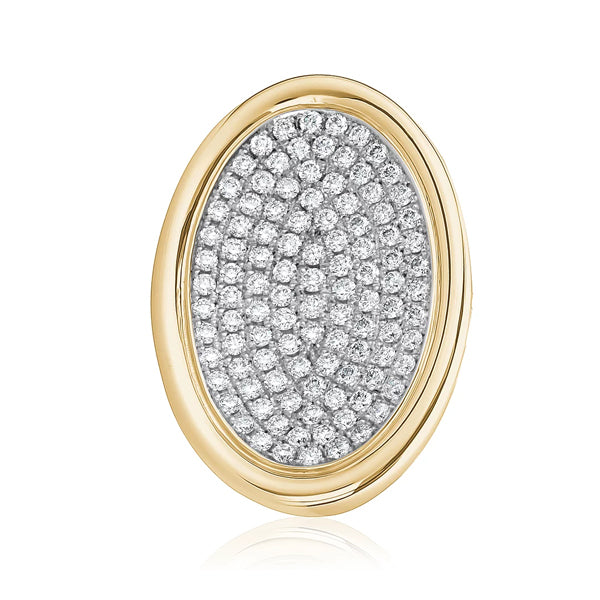 18kt Diamond Gold Ring Oval