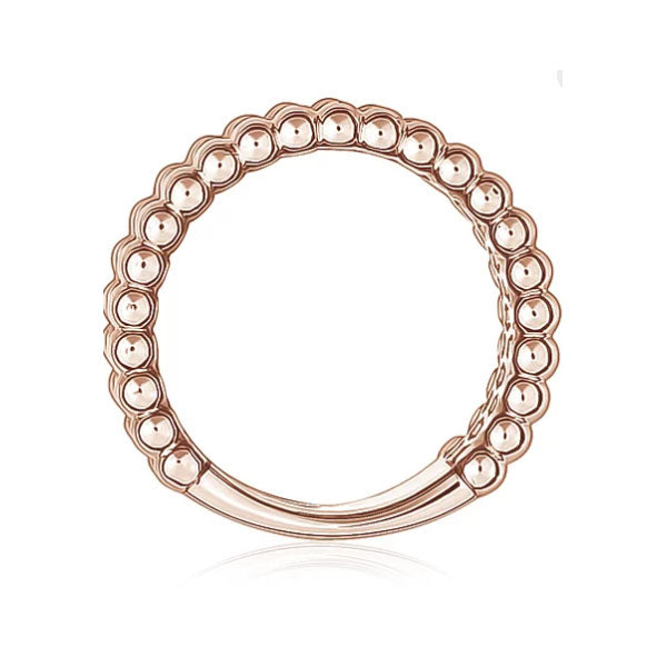 18Kt Rose Gold Beaded Diamond Band