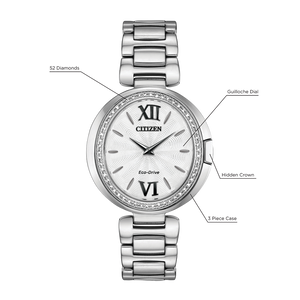 Citizen Women's EX1500-52A Capella Eco-Drive Watch, Silver-Tone