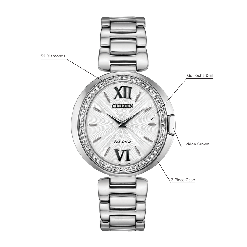 Citizen Women's EX1500-52A Capella Eco-Drive Watch, Silver-Tone