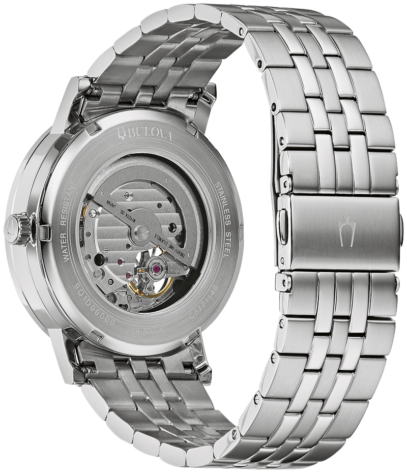 Bulova Classic Automatic Men's Stainless Steel, Silver-Tone 96A247