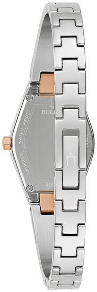 Bulova Black Dial Stainless Steel Bangle Gemini 98P216