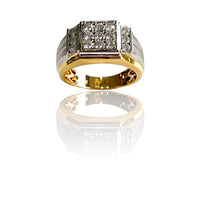 14kt Two-Tone Mens diamond Ring