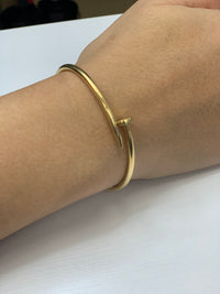 18kt Gold Nail Bangle Bracelet Women Semi Solid