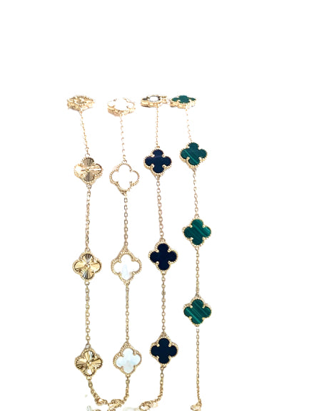 18kt Yellow Gold 5 Clover Leaf Bracelet 7 – Ducci Jewellers