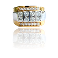 14kt Mens Two-Tone Diamond Ring