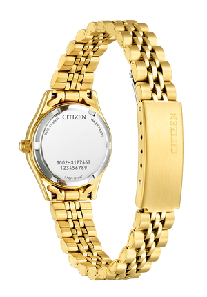 Citizen Quartz Womens Crystal Accent Gold Tone Stainless Steel EQ0532-55E