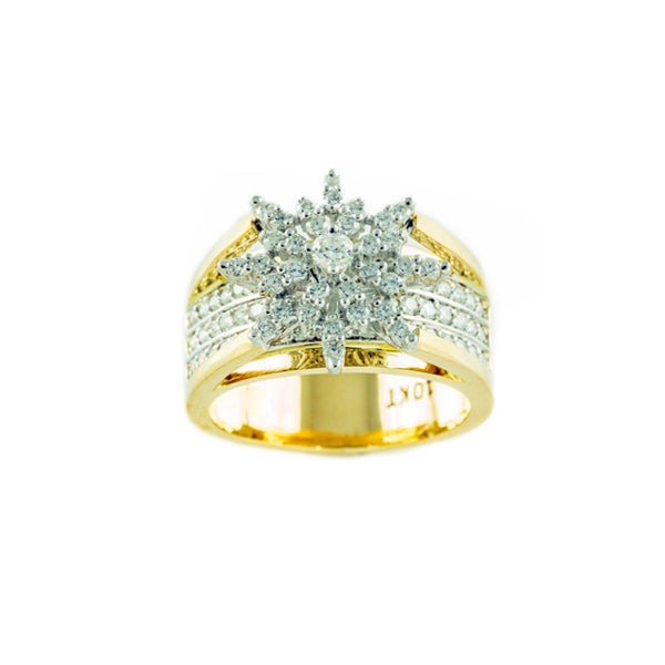 Diamond Flower Cluster Ring