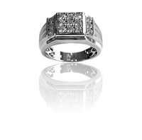 14kt Two-Tone Mens diamond Ring