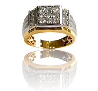 14kt Two-Tone Mens diamond Ring