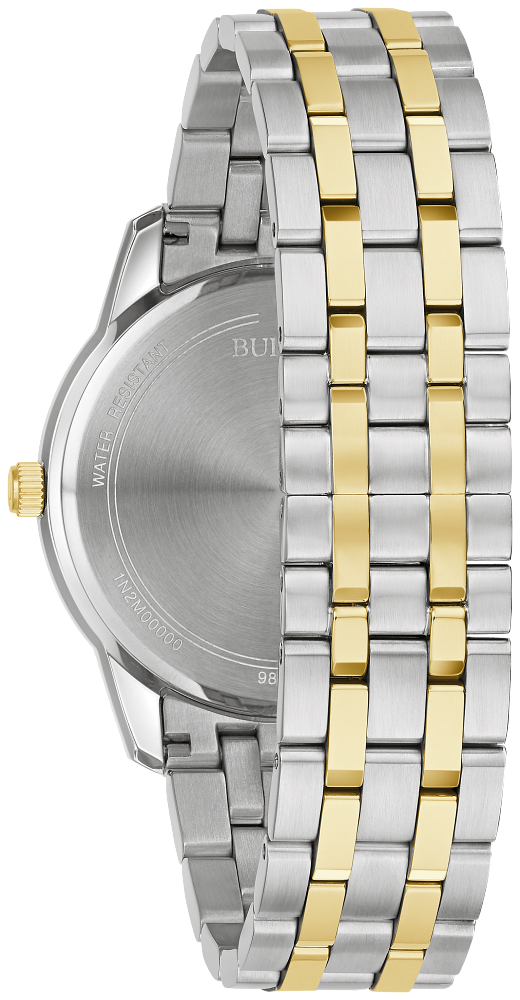 Bulova Classic Mens Two Tone Stainless Steel Bracelet Watch 98B385