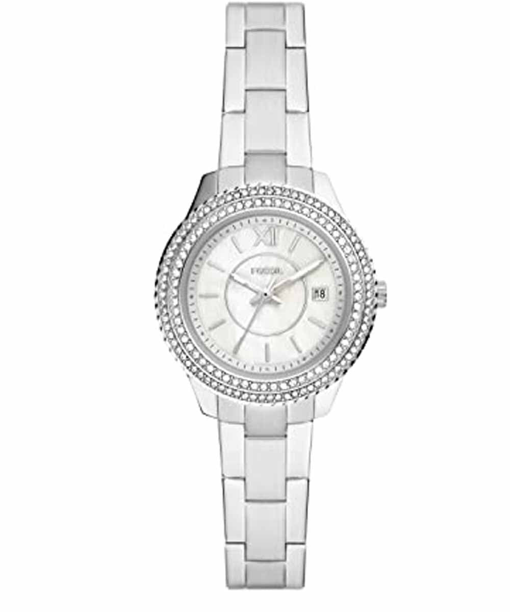 Fossil Women's Quartz Watch with Stainless Steel Strap, Silver,  ES5137