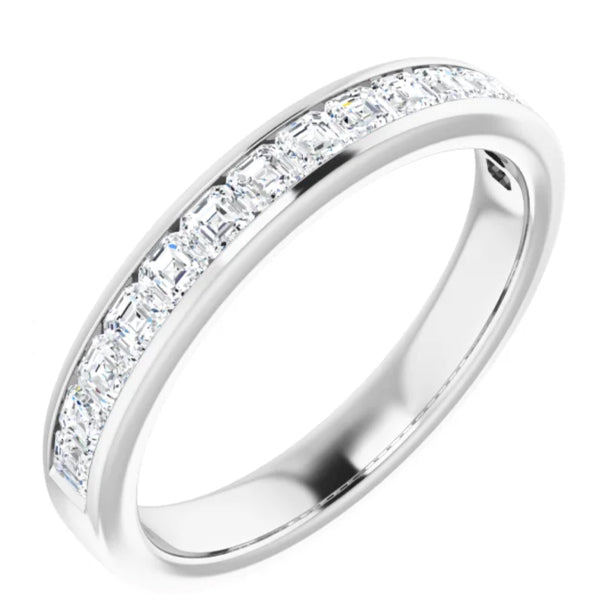 Channel-Set Asscher Anniversary Band