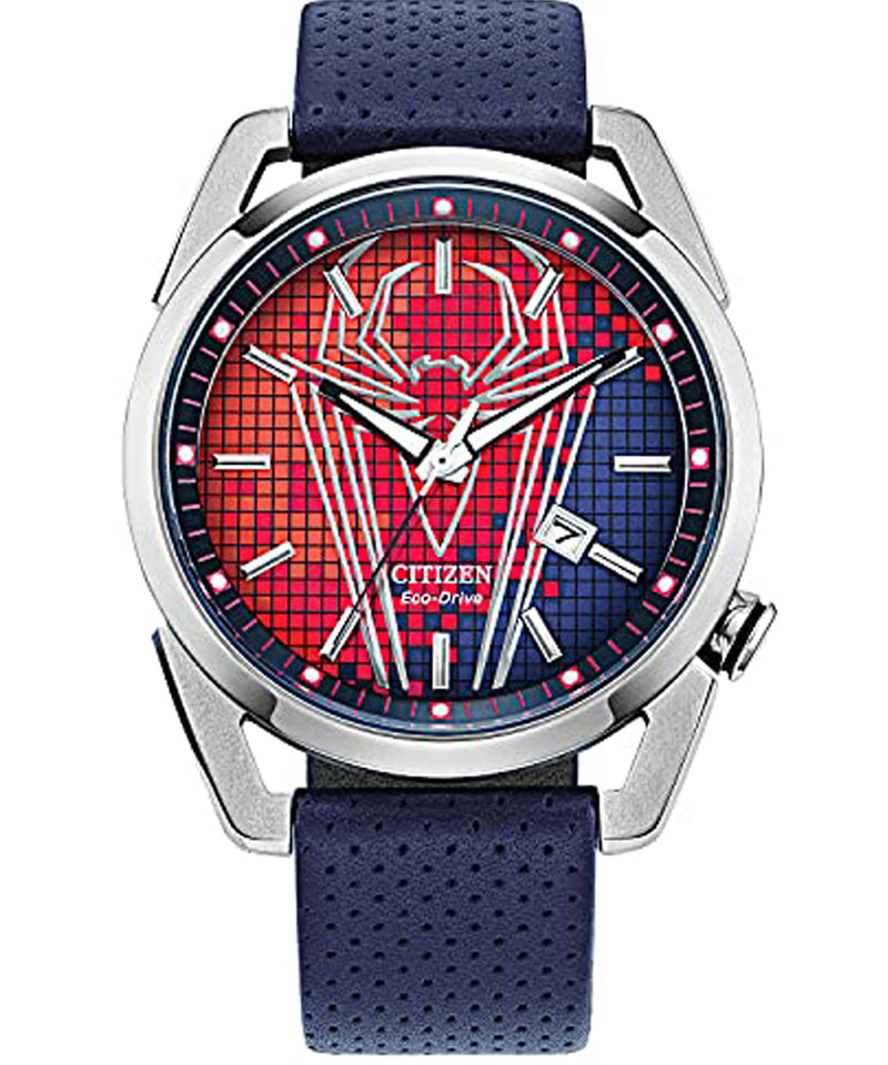 Citizen Men's AW1680-03W Marvel Spiderman SS Eco-Drive Watch, Red