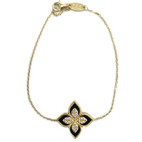 18kt Gold and Onyx Floral Bracelet