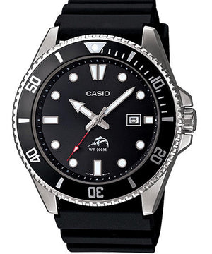 Casio Men's Black Analog Anti Reverse Bezel Watch MDV-106-1AVCF