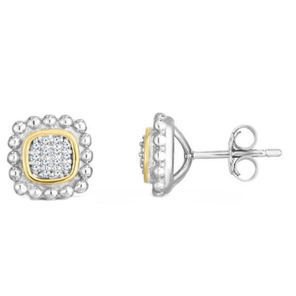 Sterling Silver & 18K Gold Quadra Popcorn Studs