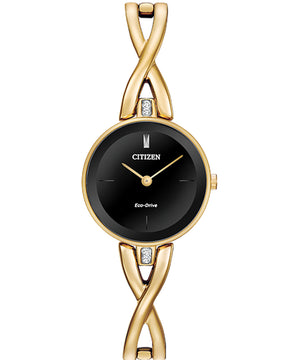 Citizen Women's EX1422-54E-Eco-Drive Silhouette Gold Tone Watch