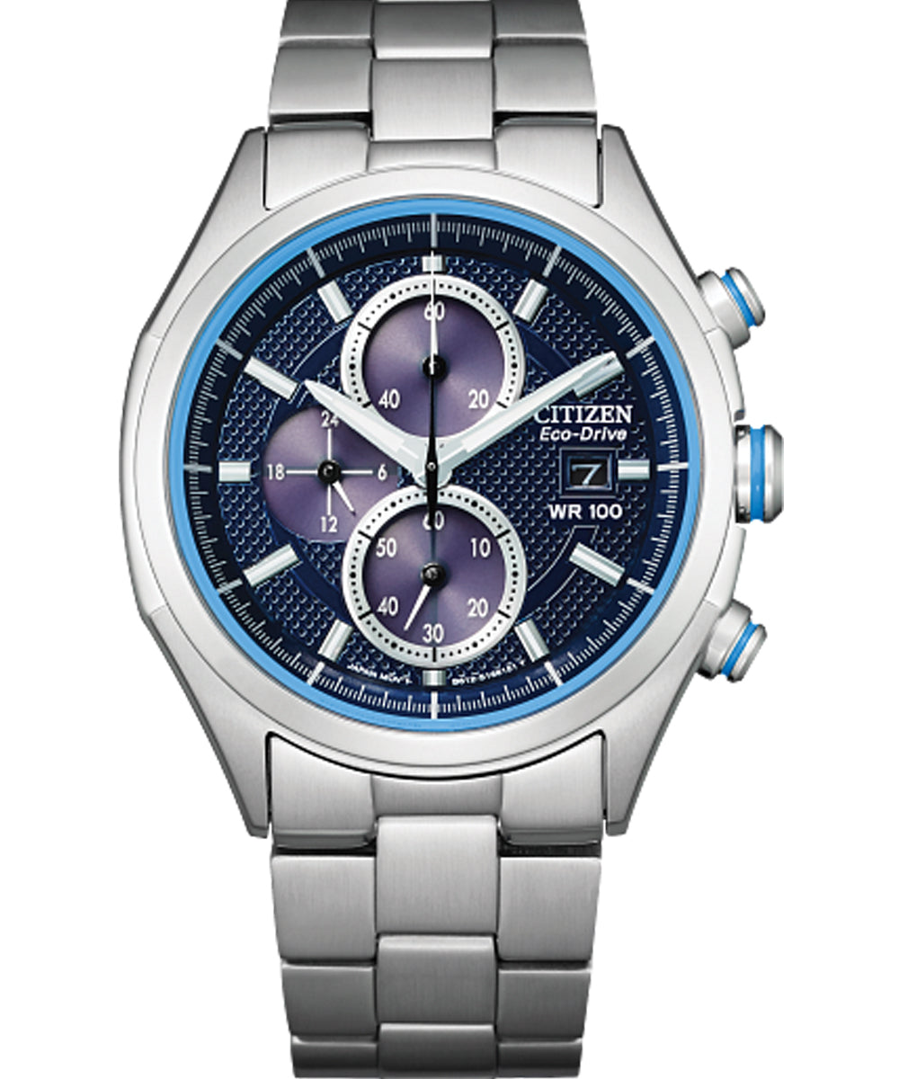 Citizen Eco-Drive Weekender Chronograph Men's Watch, Stainless Steel, Silver-Tone (Model: CA0430-54M)