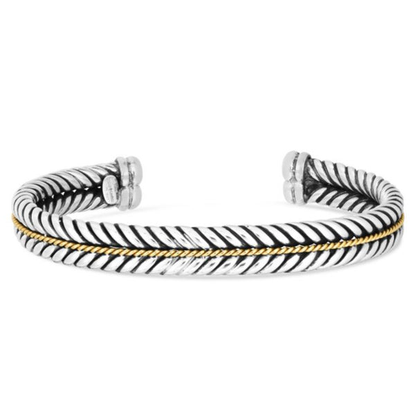 Ferarri Men's Slv & 18K Cuff Bracelet