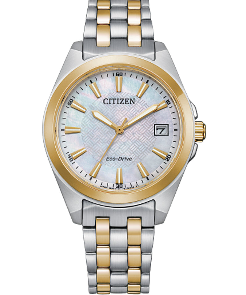Citizen Corso Womens Two Tone Stainless Steel Bracelet Watch EO1224-54D