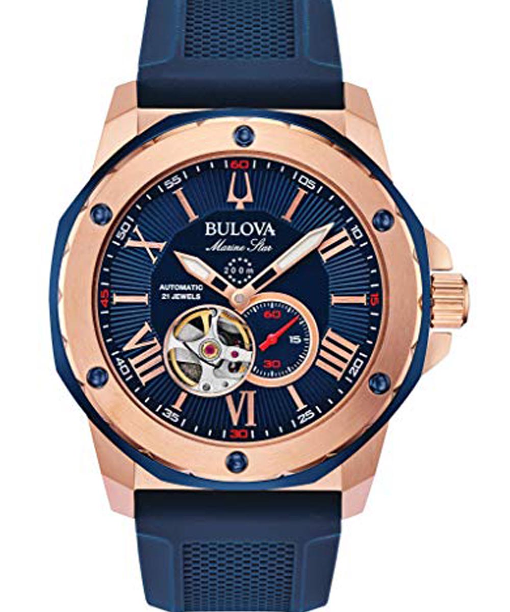 Bulova Mens Analogue Automatic Watch with Silicone Strap 98A227