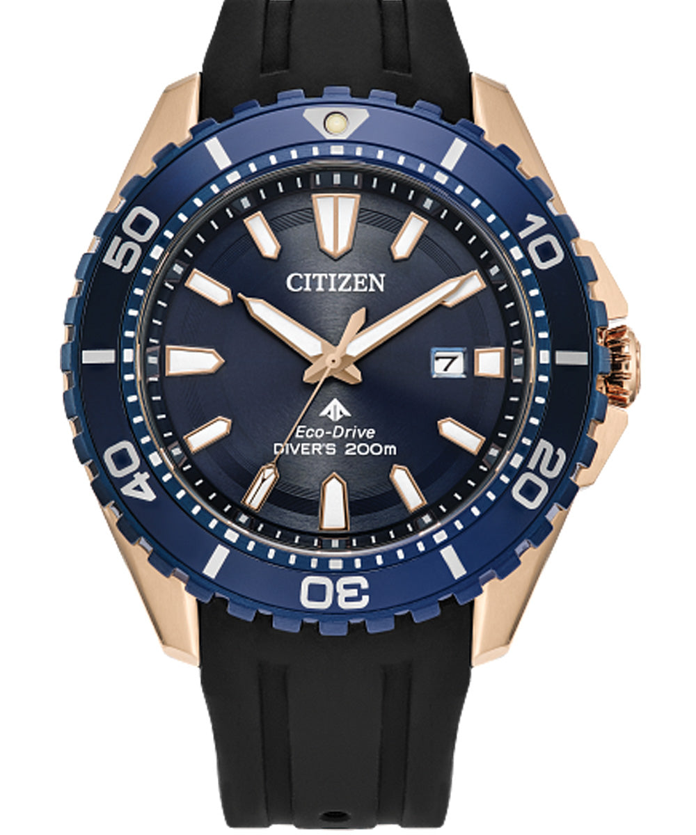 New Citizen Promaster Dive ST Steel Blue Dial Rubber Band Men's Watch BN0196-01L