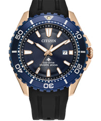 New Citizen Promaster Dive ST Steel Blue Dial Rubber Band Men's Watch (BN0196-01L)