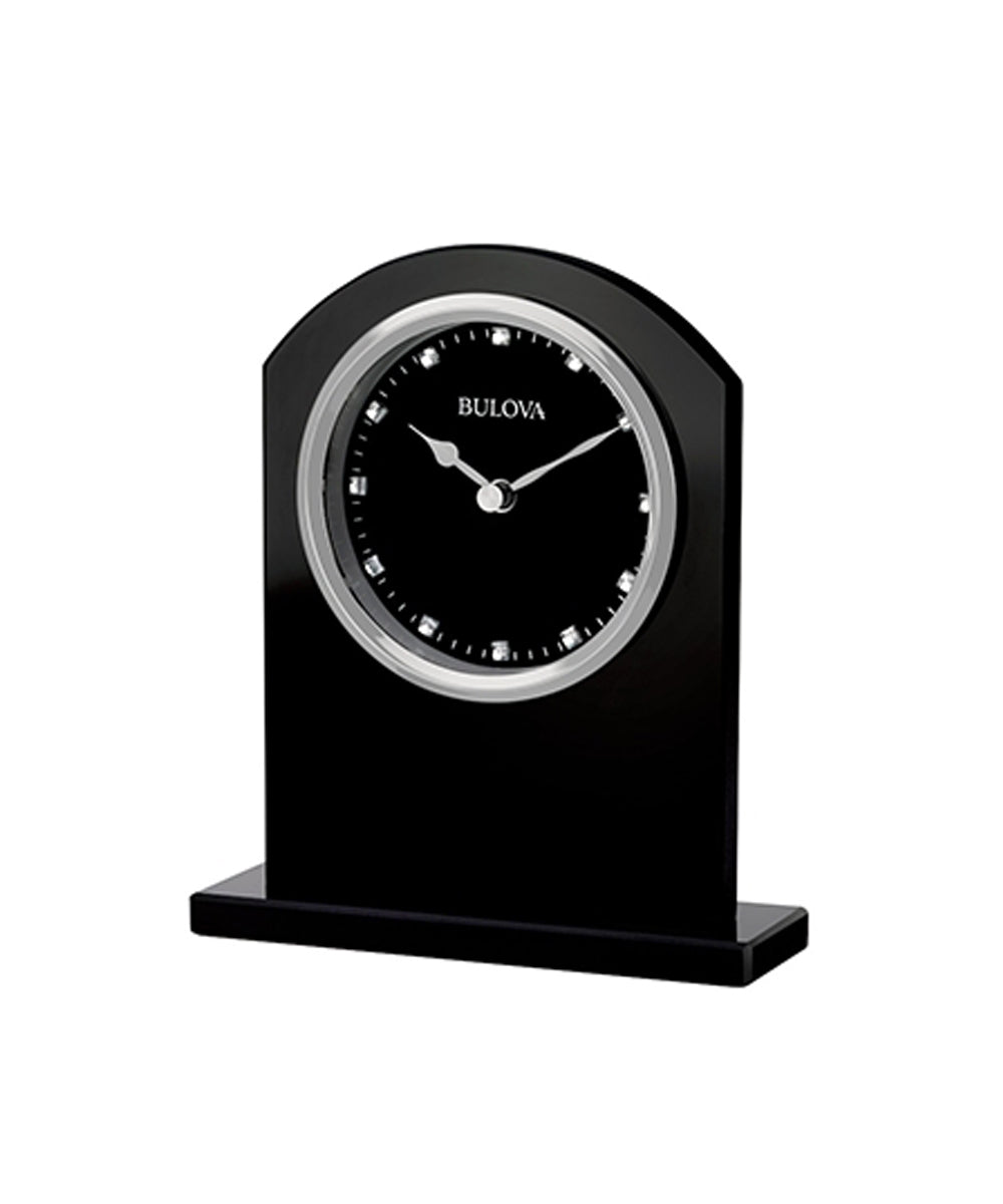 Bulova B5010 Ebony Crystal Desk Clock, Black