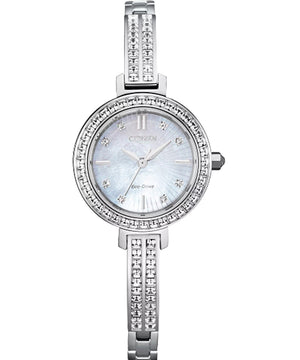 Ladies' Citizen Eco-Drive Silhouette Crystal Stainless Steel Watch EM0860-51D