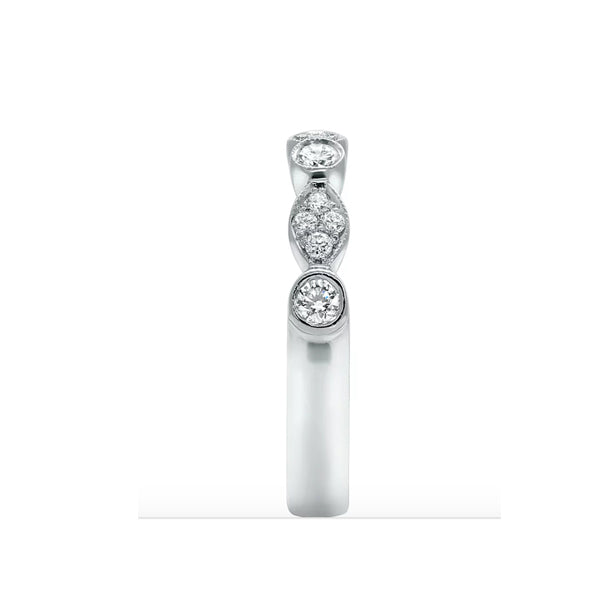 18KT Semi Milligrain Diamond Ring