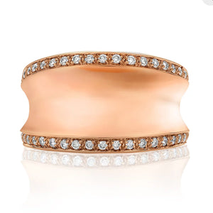 18kt Rose Gold Ring With Diamonds