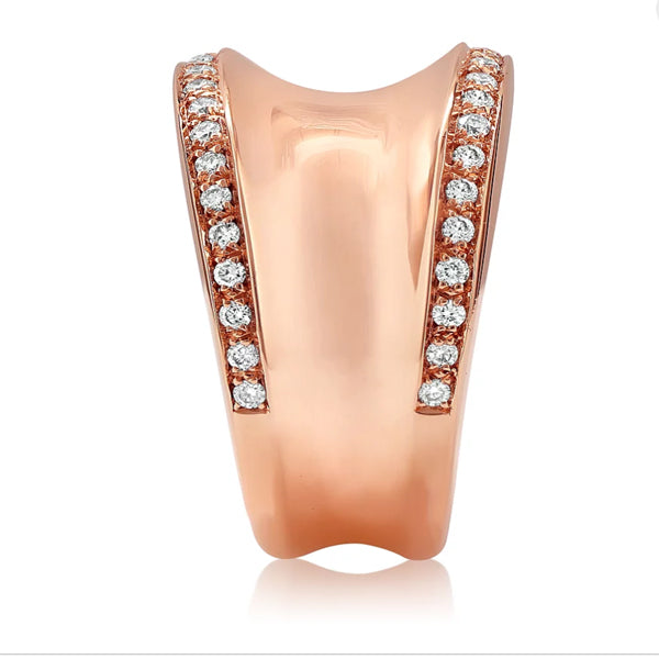 18kt Rose Gold Ring With Diamonds