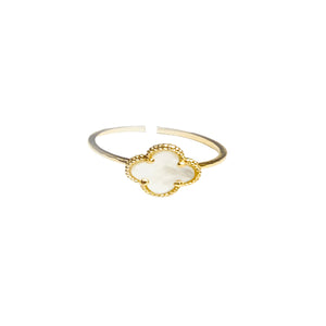 18kt Yellow Gold Clover Ring 9mm