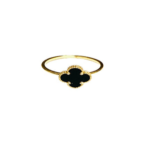 18kt Yellow Gold Clover Ring 9mm