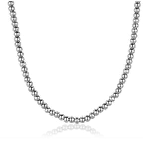 Polished Stainless Steel Bead Necklace