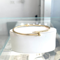 18kt Gold Nail Bangle Bracelet Women Semi Solid