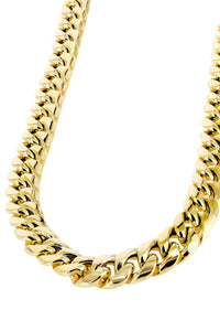 Gold Chain - Mens Hollow Miami Cuban Link Chain 10K/14K Gold